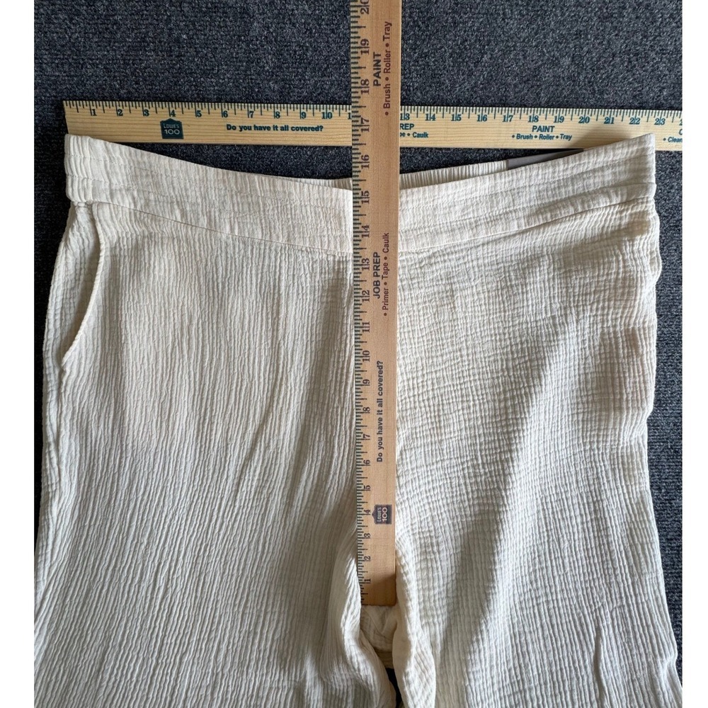 Soft Surroundings Cream Cotton Gauze Wide Leg Crop Pants 5ER85 Ivory NWT Size 3X - Picture 5 of 10